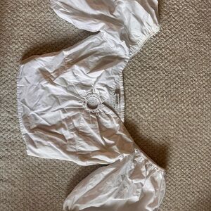 Abercrombie & Fitch White Gathered Detail Top